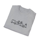 Bicycle on heartbeat line T-Shirt